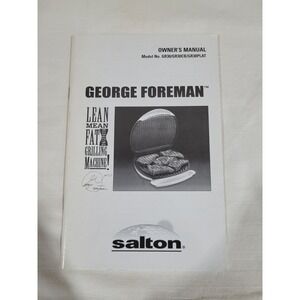 George Foreman Fat Grilling Machine Instruction Manual Directions Model GR30